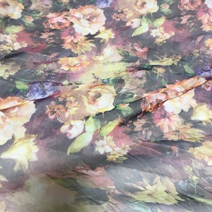 Digital Print Floral Polyester Chiffon Fabric - Etsy