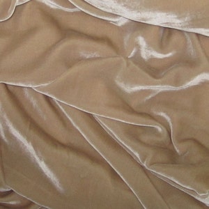 BEIGE Silk Velvet Stof - 45" breed