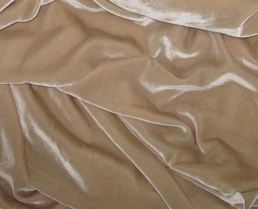 BEIGE Silk Velvet Fabric - 45