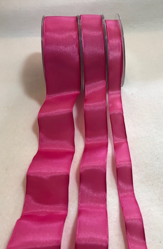 fuchsia none - Fuchsia Pink Wired Taffeta Ribbon - Made in France (3 Widths to choose from)