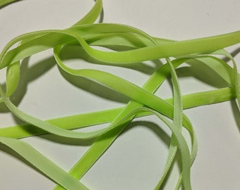 French VELVET Ribbon LIGHT GREEN by the yard 3/8 inch