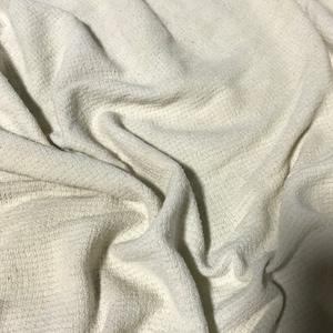ECRU Hand Dyed Raw Silk Squares Weave Check NOIL Fabric