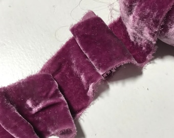 Hand Dyed Boysenberry Purple Silk Velvet Ribbon 4 Widths to choose from Hand Dyed Boysenberry Purple Silk Velvet Ribbon 4 Widths to choose from