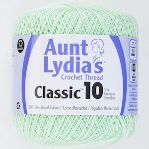 Coats Aunt Lydia&#39;s Crochet Cotton Thread Classic Size 10, Mint (154-428) 350 Yards