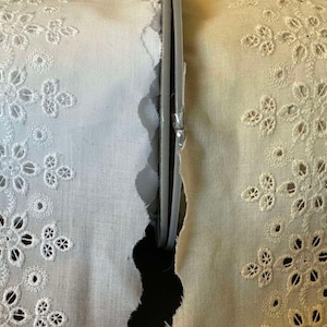 French Cotton Scalloped Floral Edging Border Heirloom Trim - by the yard- 3&quot; wide