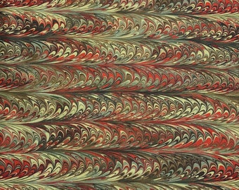 Scarlet Feather Marble 3 - Art of Marbling - by Heather Fletcher for Northcott Cotton Fabric