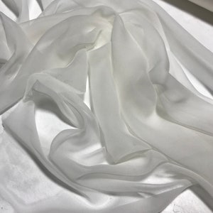Natural Off White - Silk Chiffon Fabric