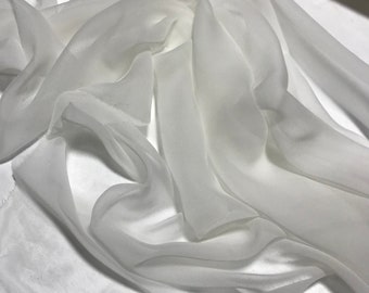 Natural Off White - Silk Chiffon Fabric