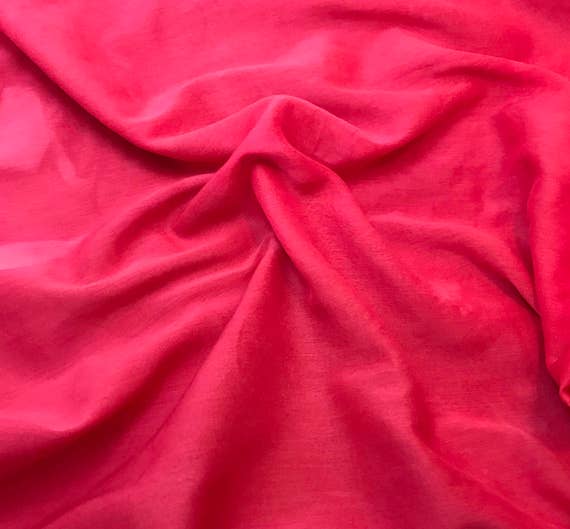 Rosy Pink 1//3 yd remnant Cotton LAWN VOILE Fabric