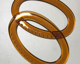 Brown Lucite Oval Purse Handles