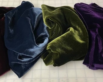 Silk VELVET Victorian Jewels Fabric Sample Set Remnants Lot 6x45" each