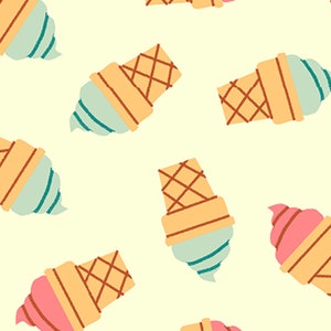 Food Truck - Helado Conos Ecru - Paintbrush Studio Tela de Algodón