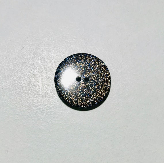 black none - Black Glitter Plastic Button - Dill Buttons Brand (3 Sizes to Choose From)