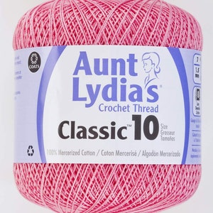Jassen Tante Lydia&#39;s Gehaakte Katoendraad Classic Maat 10, Franse Roos (154-493) 350 Yards