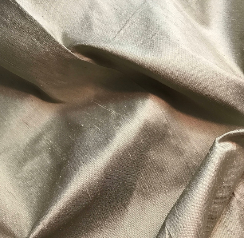 SAGE GREEN Silk DUPIONI Fabric 1 Yard