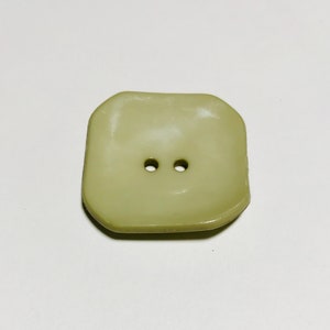 Può includere: Un bottone quadrato di colore verde chiaro con due fori.