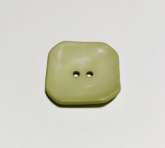 sage none - Sage Green Square Plastic Button - 40mm / 1 3/8 inch - Dill Buttons Brand
