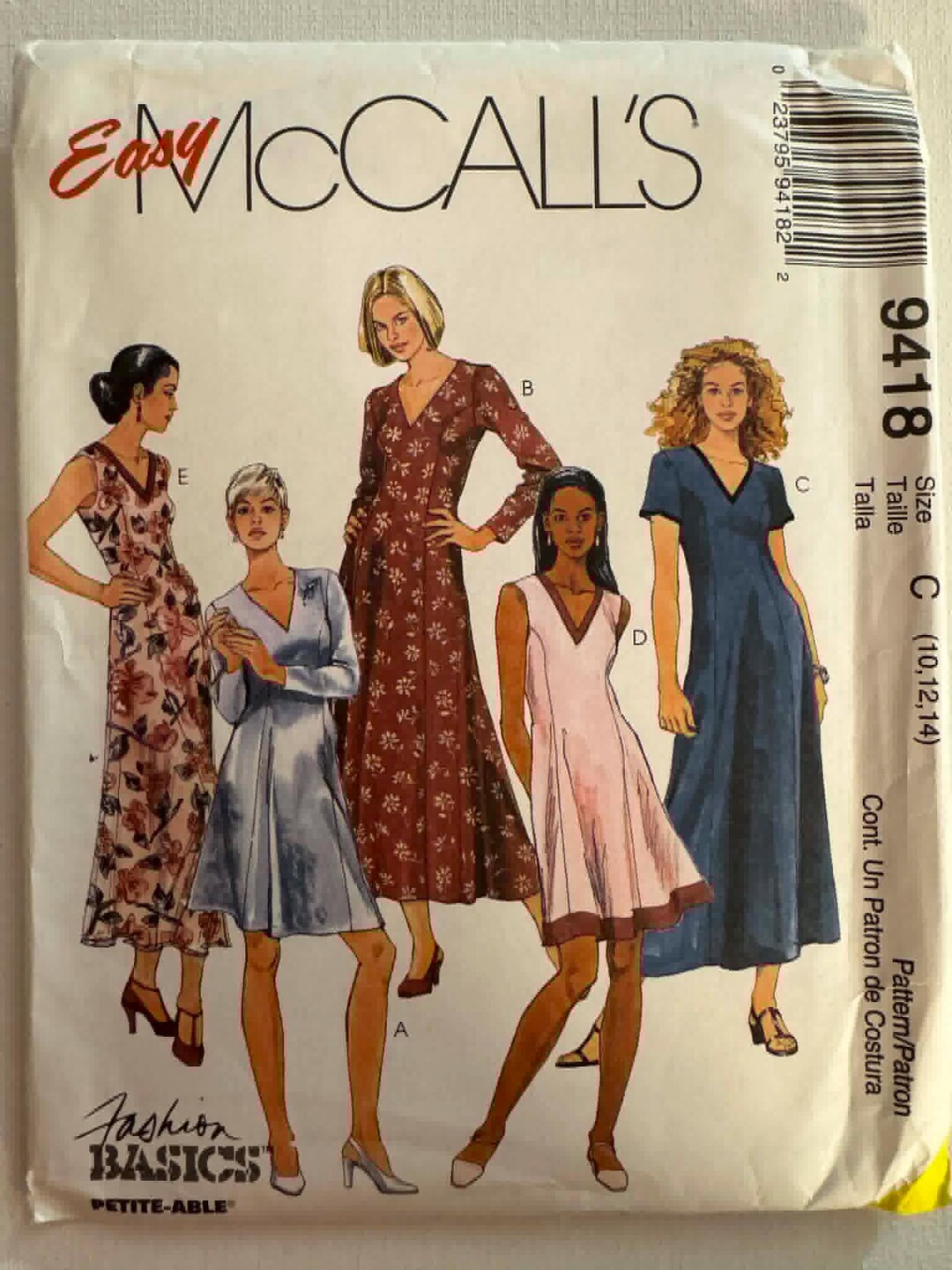 1998 Mccall's 90's Dresses. Pattern# 9418 Size: 10,12,14 - Etsy