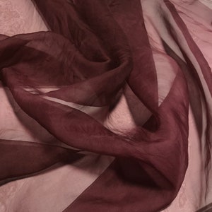 Hand Dyed MAUVE - Silk Organza Fabric