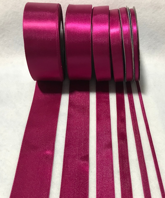 Raspberry Pink Double Sided Satin Ribbon Made in France 6 Widths