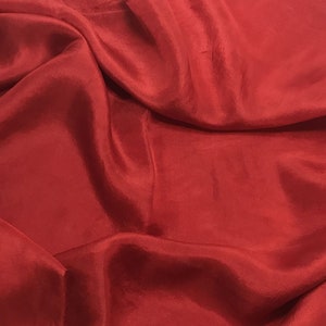 Hand Dyed SCARLET RED China Silk HABOTAI Fabric