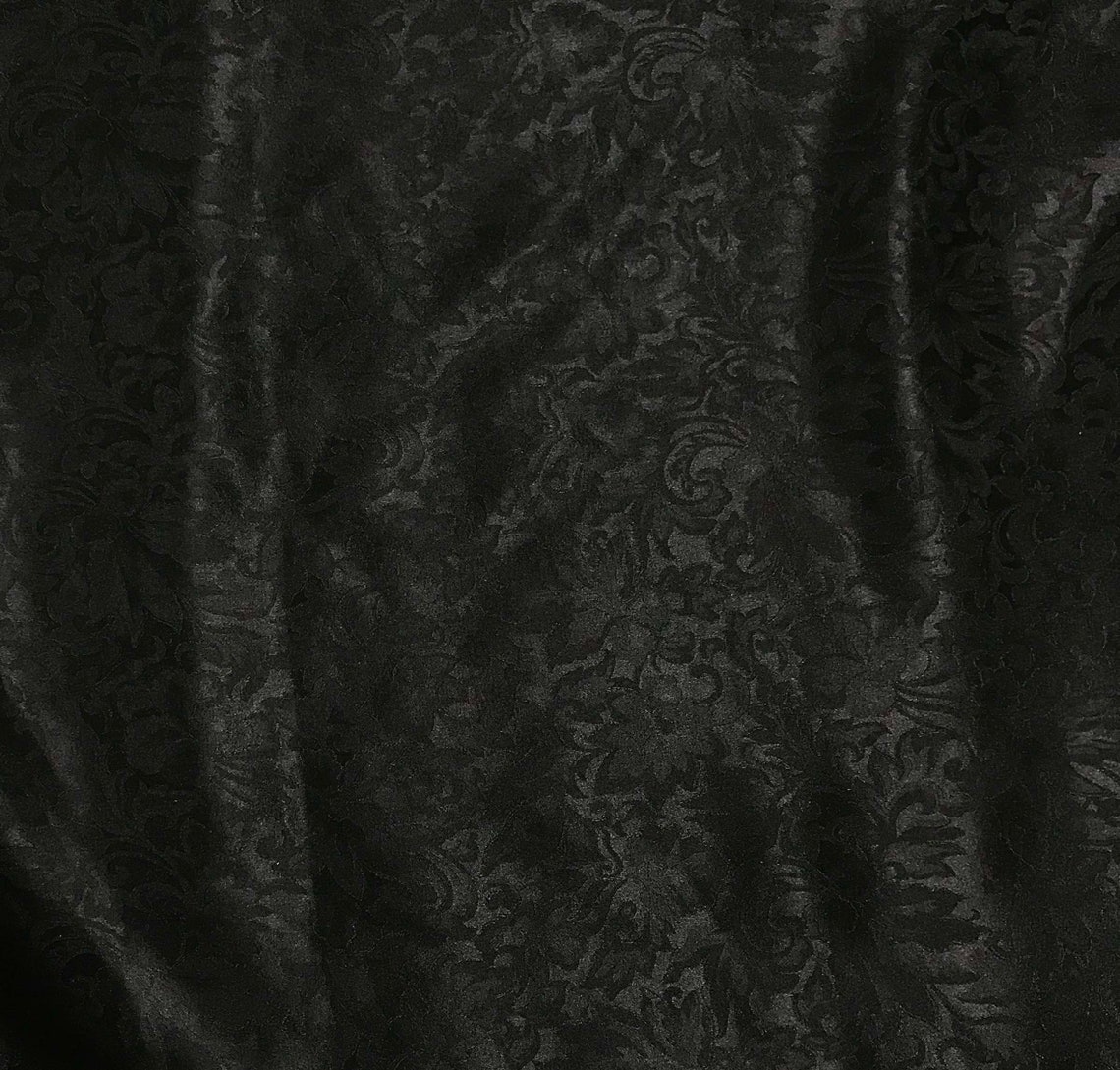 Black Baroque Scroll Silk Jacquard Fabric - Etsy