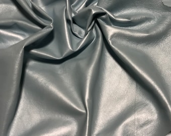 Metallic Pearl Light BLUE Supple Lambskin Leather Whole Hide 8 Square Feet