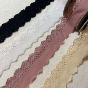 French Cotton Scalloped Floral Edging Border Heirloom Trim - by the yard- 2&quot; wide