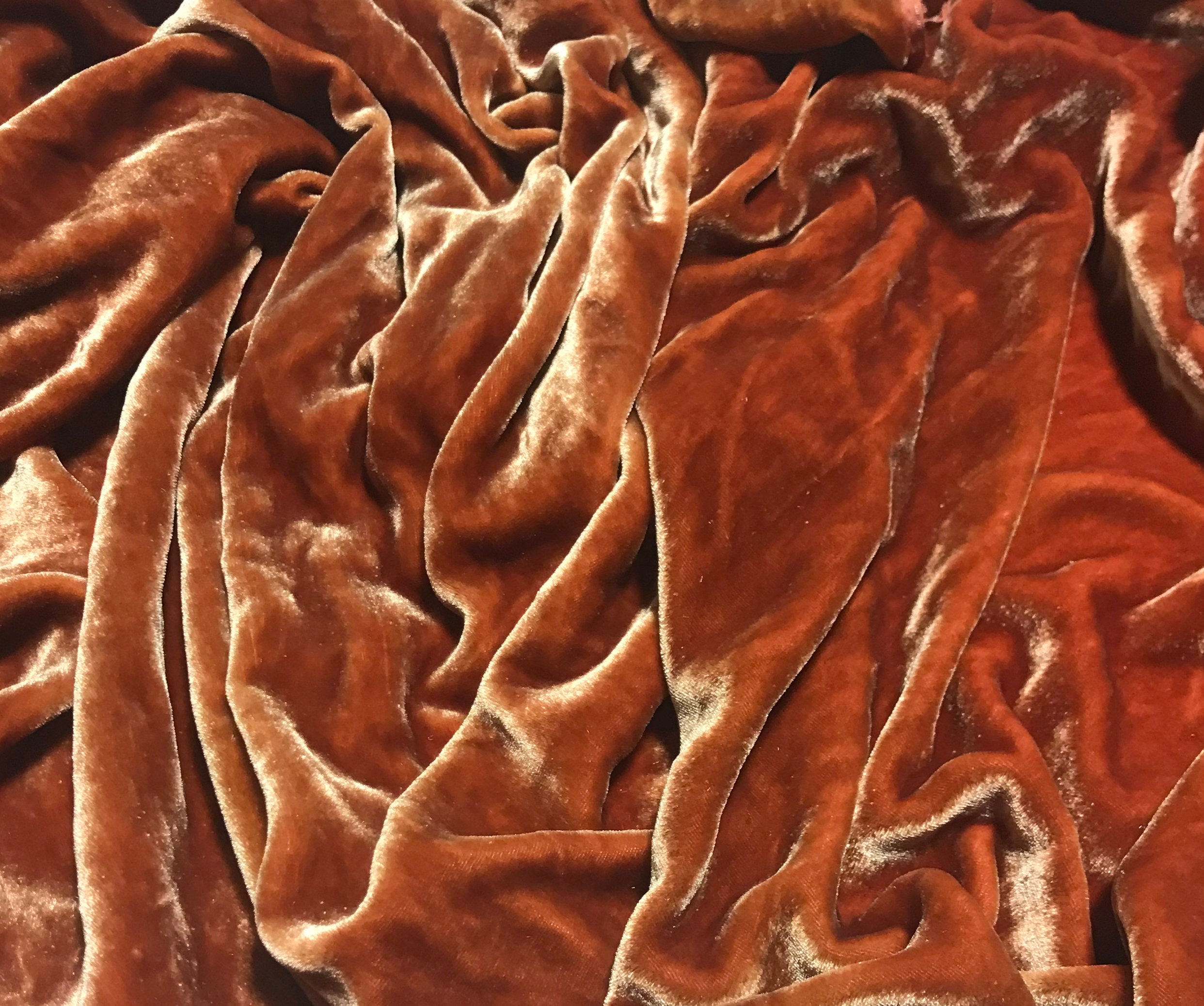 ROSE GOLD Hand Dyed Silk Velvet Fabric Etsy Canada