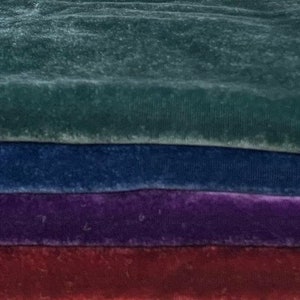 Victorian Sample Set - Hand Dyed Silk Velvet Fabric - 9&quot;x45&quot; Each