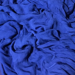 Hand Dyed Denim Blue - Soft Silk Organza Fabric