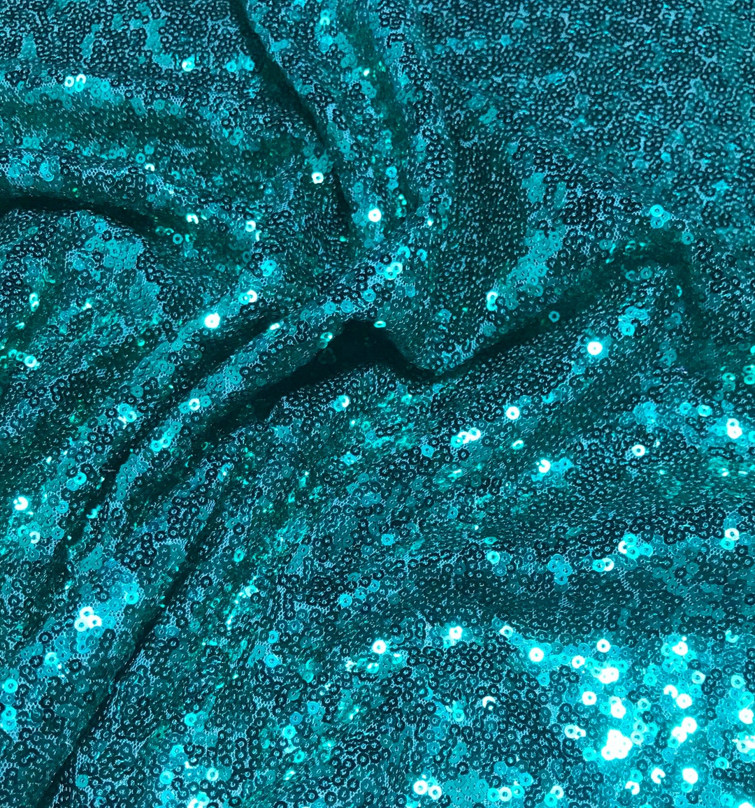 Emerald Green Sequin Spangle Sewn on Mesh Fabric - Etsy