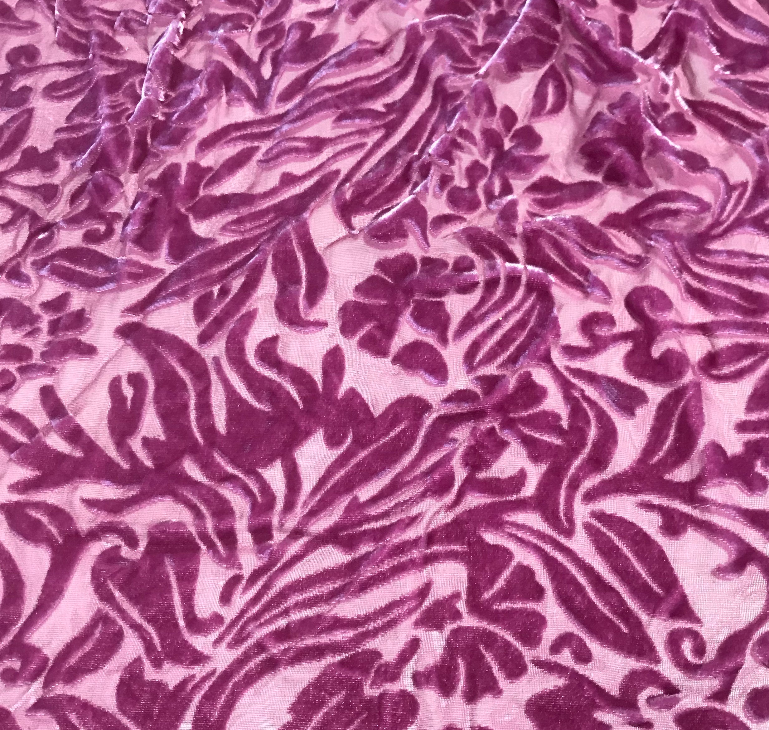 BOYSENBERRY PURPLE Floral Burnout Hand Dyed Silk Velvet Fabric Etsy