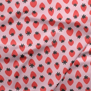Fruity Strawberries Light Pink/Red - Paintbrush Studio Cotton Fabric
