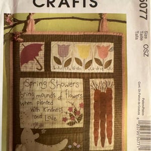 Tapiz de pared o bloque de colcha de primavera de McCall's 2006. Patrón n.° M5077. Talla: OSZ