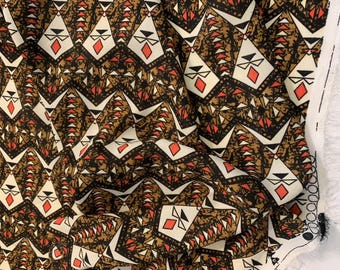 5 Yards Remnant Sale - Art Deco Geometric Crepe