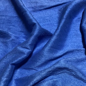 Hand Dyed Sapphire Blue - Silk Dupioni Fabric