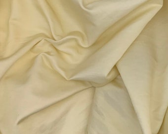 Hand Dyed Butter Yellow - Silk and Cotton Blend SATIN Fabric - 45" wide