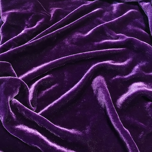 AMETHYST LILA Handgefärbter Seidensamt Stoff
