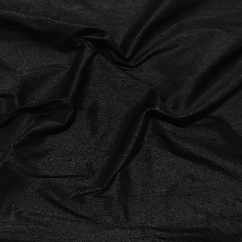 Black Dupioni Silk Fabric main image 0