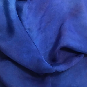 Hand Dyed LAPIS BLUE Soft Silk Organza Fabric - 54&quot; wide