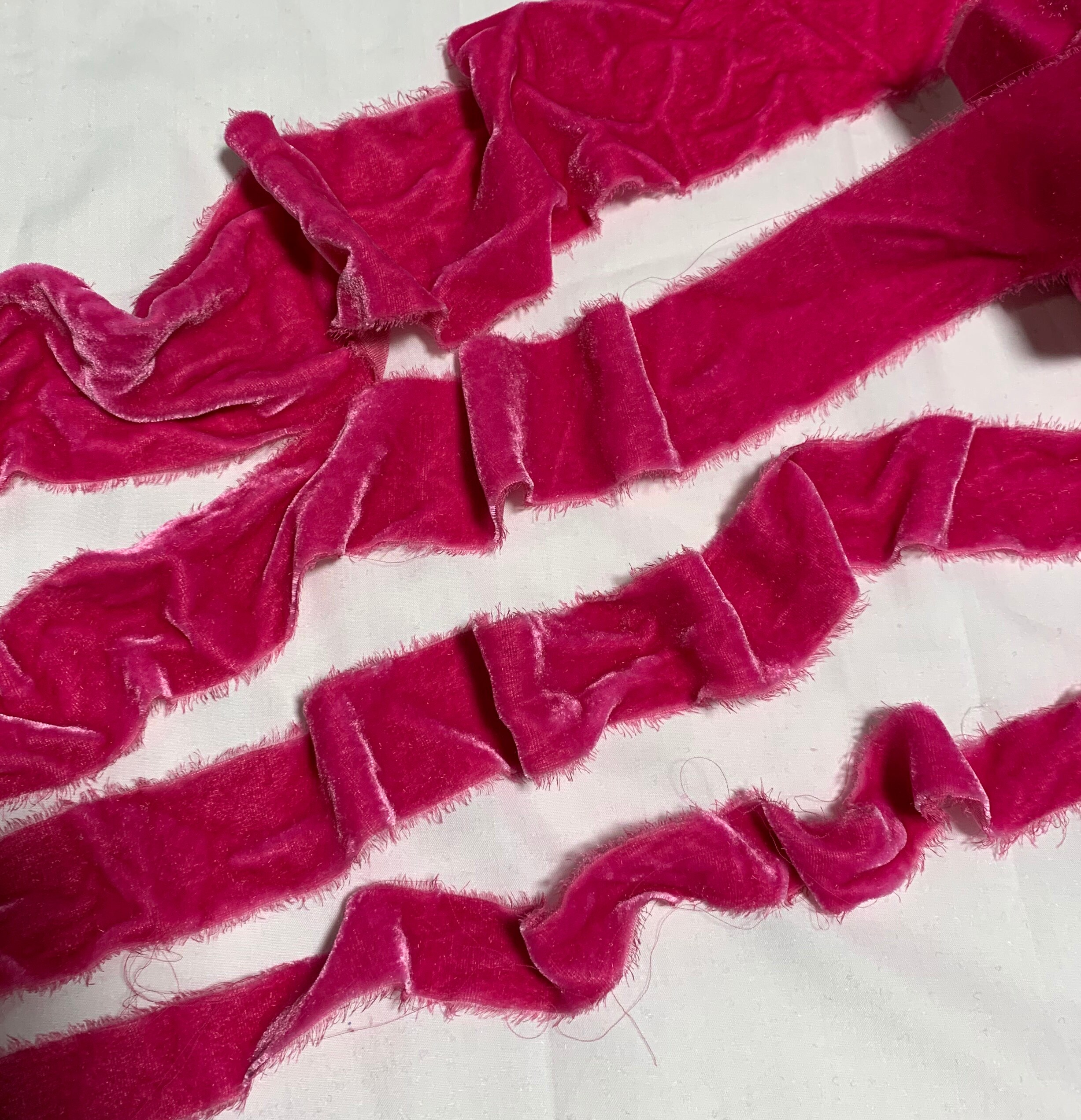 5 Yards 3/8 Hot Pink Velvet Ribbon, Pink Velvet Ribbon, Ribbon Lot
