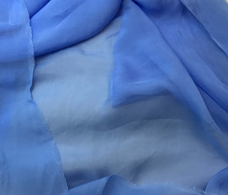 Hand Dyed CORNFLOWER BLUE Soft Silk Organza Fabric 1/3 Yard Etsy