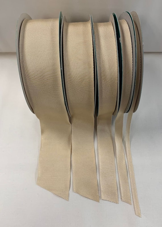 Beige 100% Rayon Petersham Ribbon (5 Widths to choose from)
