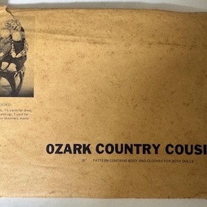 1970s Ozark Country Cousins Pattern Life-size 35 Inch Boy and Girl and Clothes Vintage Sewing Pattern Vintage Toy Sewing UNCUT FF