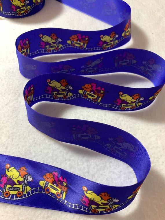 none - Vintage Crayola Animal Friends Satin Ribbon 1.5" wide