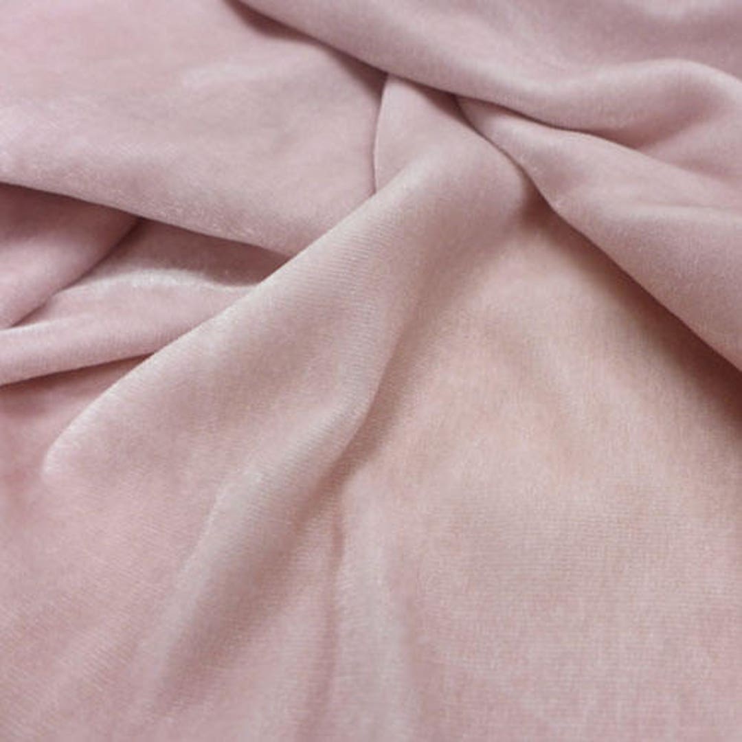 Peachy Pink Silk Rayon Velvet Fabric