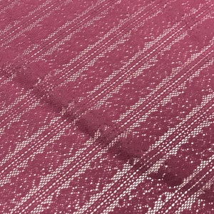 Pink Floral Stripe Stretch Lace Fabric - Poly/Lycra