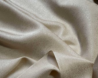Ivory Crackle - 100% Silk Jacquard Fabric
