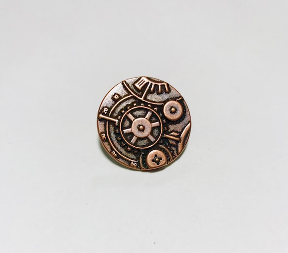 copper none - Copper Steampunk Gears Metal Button - 23mm / 7/8 inch - Dill Buttons Brand